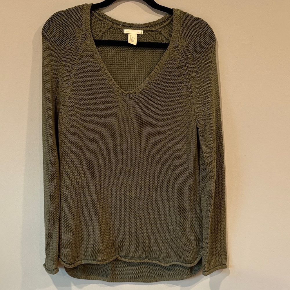 H&M Khaki V-Neck Women's Sweater